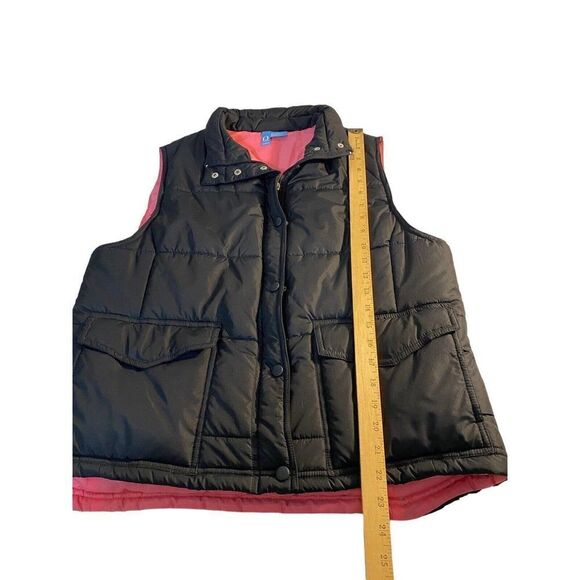 Fuda Black/ pink snap button puffer vest ladies Large - Picture 8 of 9